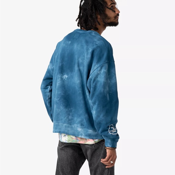 LEVI'S X GRATEFUL DEAD FLEECE blue tie dye CREWNECK SWEATSHIRT XS - Picture 3 of 9